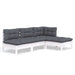Set mobilier grădină cu perne, 4 piese, alb, lemn de pin - WALTI WALTI