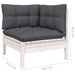 Set mobilier de grădină cu perne, 7 piese, alb, lemn masiv pin - WALTI WALTI