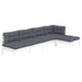 Set mobilier grădină cu perne, 5 piese, alb, lemn de pin - WALTI WALTI