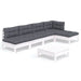 Set mobilier de grădină cu perne, 6 piese, alb, lemn de pin - WALTI WALTI