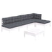 Set mobilier de grădină cu perne, 6 piese, alb, lemn de pin - WALTI WALTI