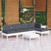 Set mobilier de grădină cu perne, 6 piese, alb, lemn de pin - WALTI WALTI