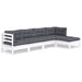 Set mobilier grădină cu perne, 5 piese, alb, lemn de pin - WALTI WALTI