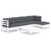 Set mobilier de grădină cu perne, 6 piese, alb, lemn de pin - WALTI WALTI