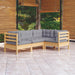 Set mobilier grădină cu perne, 4 piese, gri, lemn de pin - WALTI WALTI