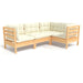Set mobilier grădină cu perne crem, 4 piese, lemn de pin - WALTI WALTI
