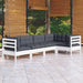 Set mobilier grădină cu perne, 5 piese, alb, lemn de pin - WALTI WALTI