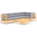 Set mobilier grădină cu perne gri, 6 piese, lemn de pin - WALTI WALTI