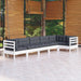 Set mobilier de grădină cu perne, 6 piese, alb, lemn de pin - WALTI WALTI