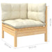 Set mobilier grădină cu perne crem, 6 piese, lemn de pin - WALTI WALTI