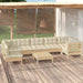 Set mobilier de grădină cu perne, 8 piese, crem, lemn de pin - WALTI WALTI