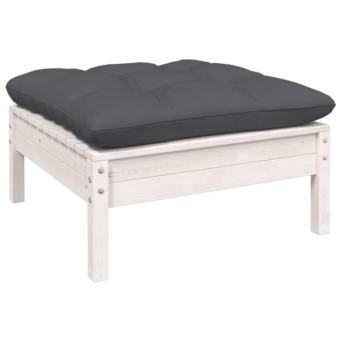 Set mobilier de grădină cu perne, 8 piese, alb, lemn masiv pin - WALTI WALTI