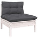 Set mobilier de grădină cu perne, 8 piese, alb, lemn masiv pin - WALTI WALTI