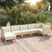 Set mobilier grădină cu perne crem, 7 piese, lemn masiv pin - WALTI WALTI