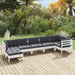 Set mobilier de grădină cu perne, 7 piese, alb, lemn masiv pin - WALTI WALTI