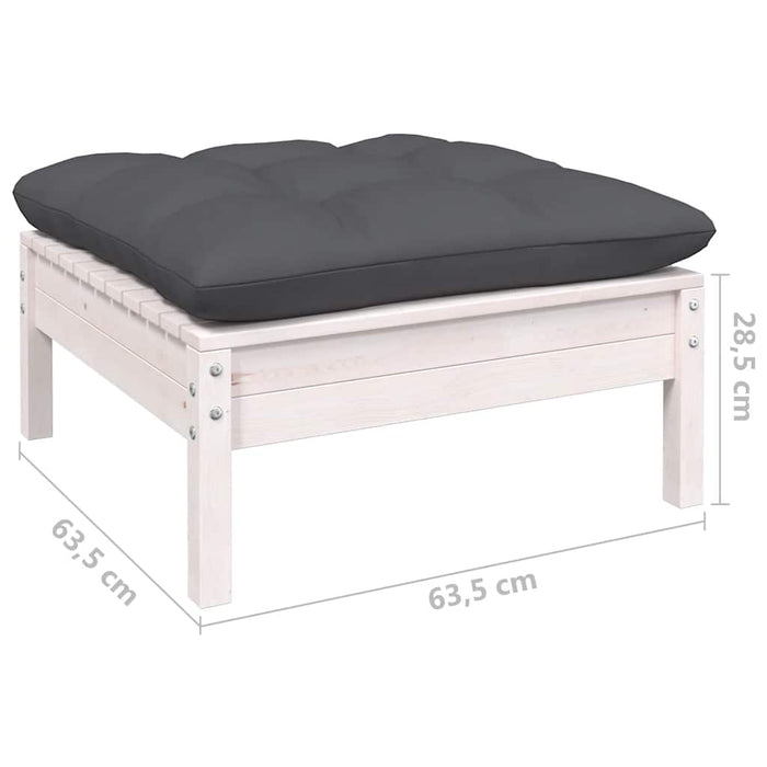 Set mobilier de grădină cu perne, 9 piese, alb, lemn masiv pin - WALTI WALTI