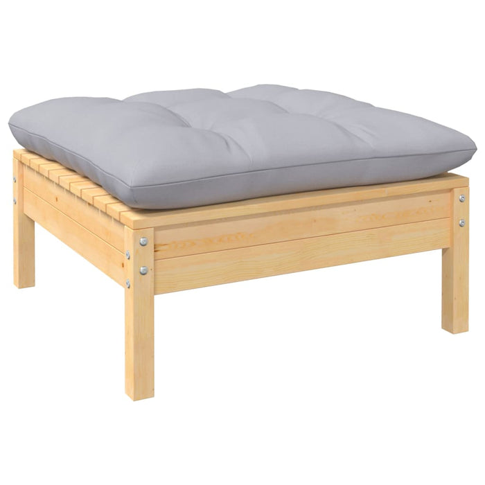 Set mobilier grădină cu perne gri, 6 piese, lemn de pin - WALTI WALTI
