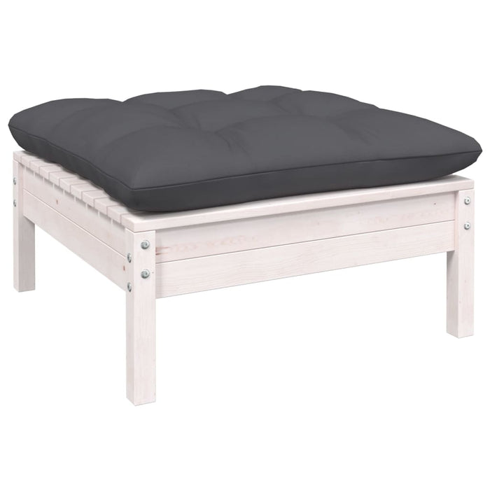 Set mobilier de grădină cu perne, 6 piese, alb, lemn masiv pin - WALTI WALTI