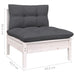 Set mobilier de grădină cu perne, 6 piese, alb, lemn masiv pin - WALTI WALTI