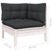 Set mobilier de grădină cu perne, 9 piese, alb, lemn masiv pin - WALTI WALTI