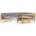 Set mobilier de grădină cu perne gri, 9 piese, lemn masiv pin - WALTI WALTI