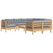 Set mobilier grădină cu perne, 10 piese, gri, lemn masiv pin - WALTI WALTI