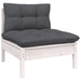Set mobilier de grădină cu perne, 13 piese, alb, lemn masiv pin - WALTI WALTI