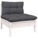 Set mobilier grădină cu perne, 10 piese, alb, lemn masiv pin - WALTI WALTI