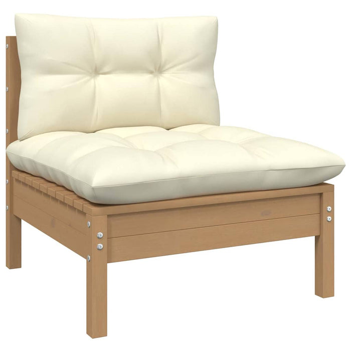 Set mobilier grădină cu perne 12 piese maro miere lemn de pin WALTI