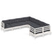 Set mobilier de grădină cu perne, 8 piese, alb, lemn masiv pin - WALTI WALTI
