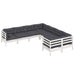 Set mobilier de grădină cu perne, 8 piese, alb, lemn masiv pin - WALTI WALTI