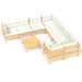 Set mobilier grădină cu perne, 9 piese, crem, lemn de pin - WALTI WALTI