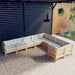 Set mobilier grădină cu perne, 9 piese, crem, lemn de pin - WALTI WALTI