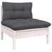 Set mobilier grădină cu perne, 10 piese, alb, lemn de pin - WALTI WALTI