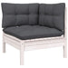 Set mobilier grădină cu perne, 10 piese, alb, lemn de pin - WALTI WALTI