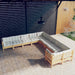 Set mobilier grădină cu perne crem, 10 piese, lemn de pin - WALTI WALTI