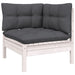 Set mobilier grădină cu perne, 10 piese, alb, lemn de pin - WALTI WALTI