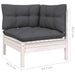 Set mobilier grădină cu perne, 10 piese, alb, lemn de pin - WALTI WALTI