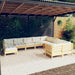 Set mobilier grădină cu perne crem, 10 piese, lemn de pin - WALTI WALTI