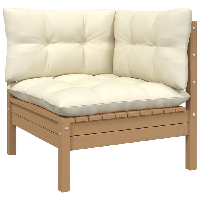 Set mobilier relaxare grădină perne 11piese lemn pin maro miere WALTI
