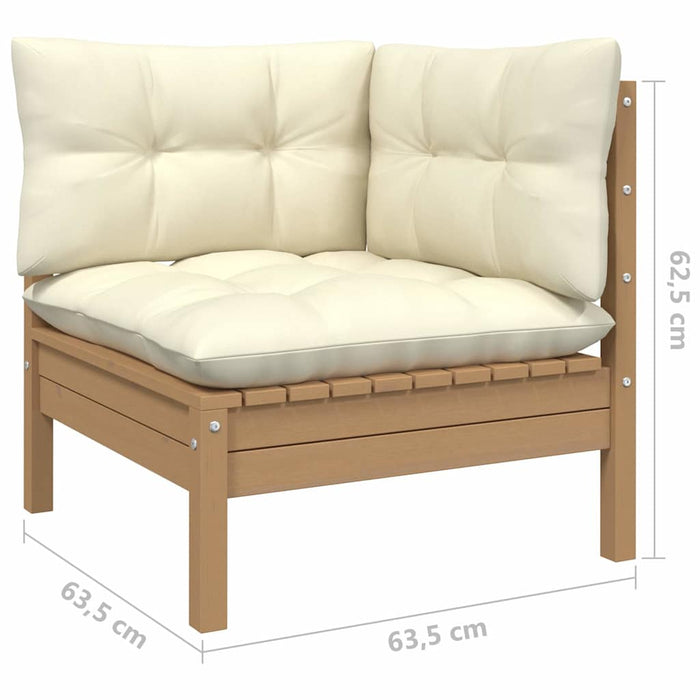 Set mobilier relaxare grădină perne 11piese lemn pin maro miere WALTI
