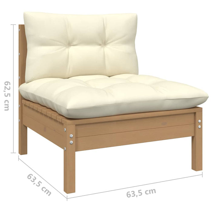 Set mobilier relaxare grădină perne 11piese lemn pin maro miere WALTI