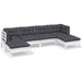 Set mobilier de grădină cu perne, 6 piese, alb, lemn de pin - WALTI WALTI