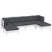 Set mobilier de grădină cu perne, 6 piese, alb, lemn de pin - WALTI WALTI