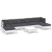 Set mobilier de grădină cu perne, 8 piese, alb, lemn de pin - WALTI WALTI