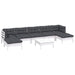 Set mobilier de grădină cu perne, 8 piese, alb, lemn de pin - WALTI WALTI