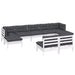 Set mobilier de grădină cu perne, 9 piese, alb, lemn de pin - WALTI WALTI