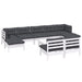 Set mobilier de grădină cu perne, 10 piese, alb, llemn de pin - WALTI WALTI