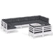 Set mobilier de grădină cu perne, 9 piese, alb, lemn masiv pin - WALTI WALTI