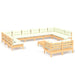 Set mobilier grădină cu perne, 13 piese, crem, lemn de pin - WALTI WALTI